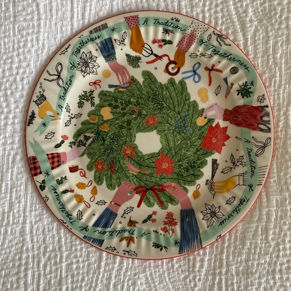 Anthropologie George & Viv “Together We Gather” Christmas Plate